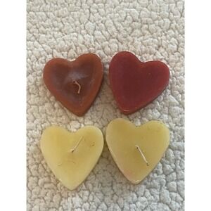 4 Heart Shaped Candles, 1 Does Not Have A Wick
